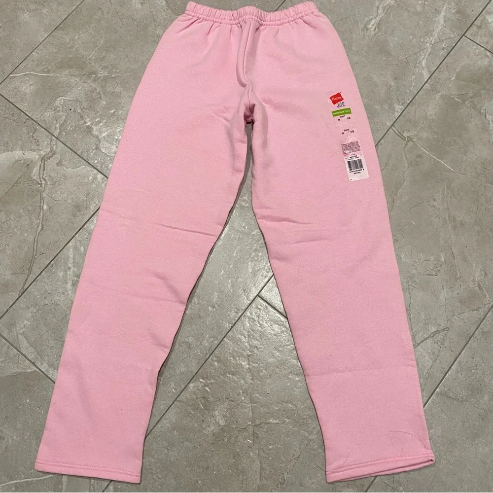 NWT Kids Hanes Girls Pink Fleece Sweatpants Joggers M 7/8